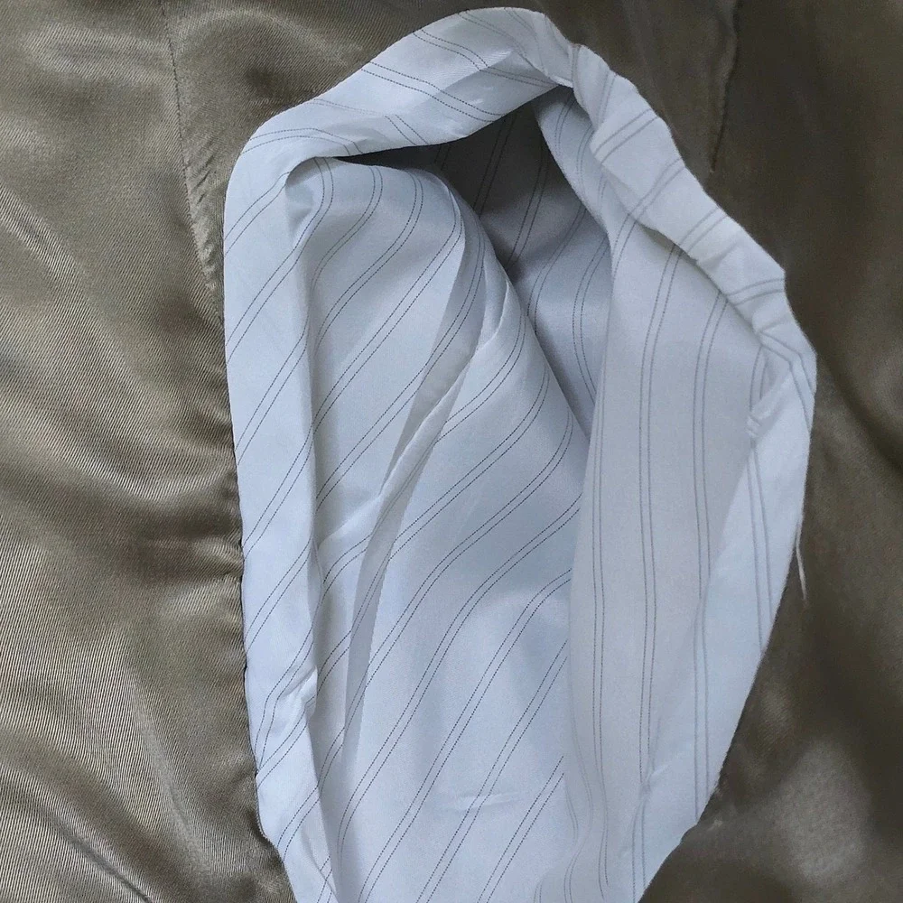 Chaps 46R Sport Coat Blazer‎ Tan Taupe Textured Weave 2 Button Flap Pockets
